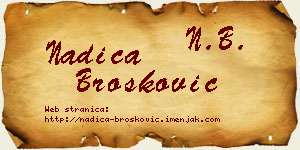 Nadica Brošković vizit kartica